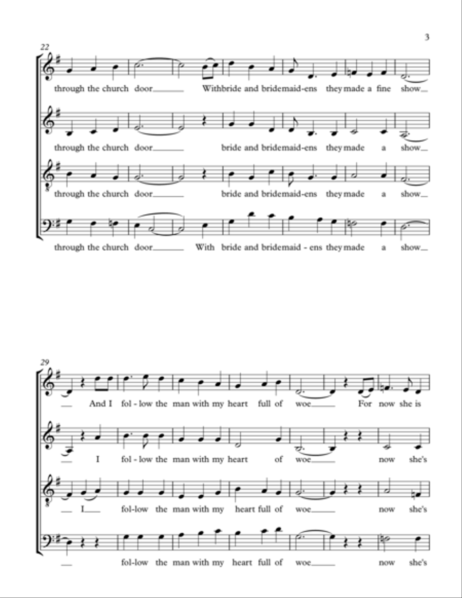 I Once Loved a Lass (a capella choir) 4-Part scores gallery preview page 3