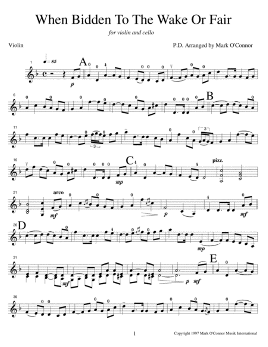 When Bidden To The Wake Or Fair (violin part - violin and cello) String Duet scores gallery preview page 4