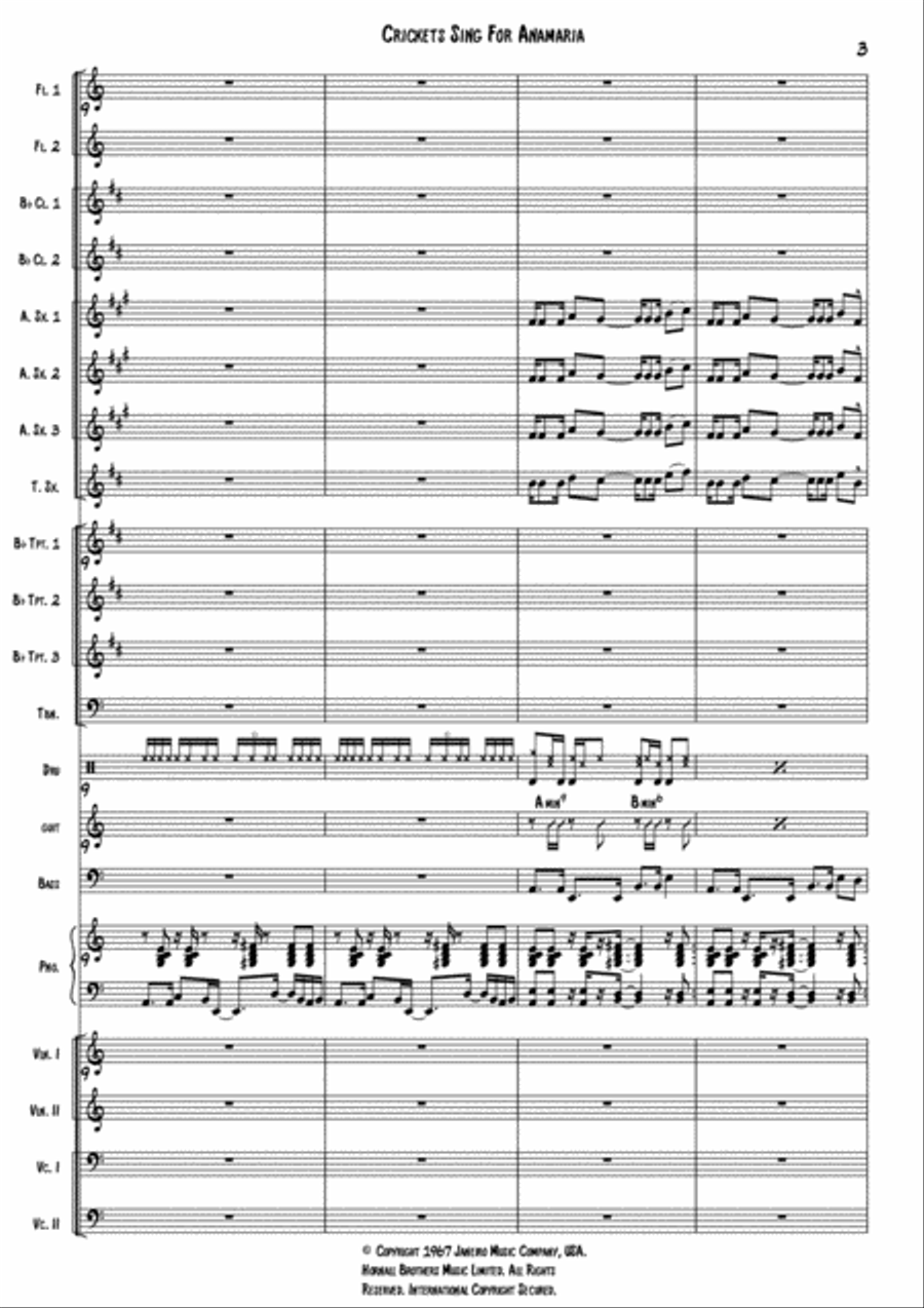 Crickets Sing For Anamaria Large Ensemble scores gallery preview page 4