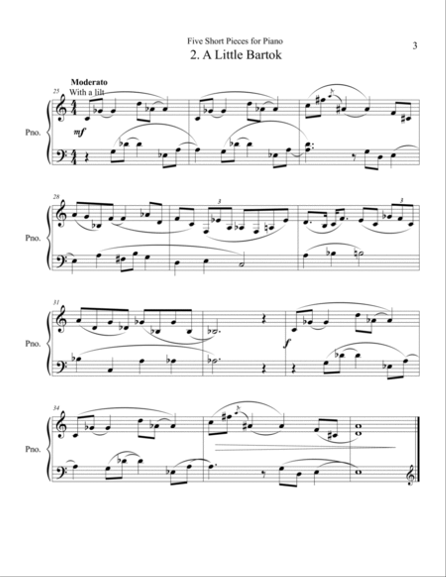 Five Short Pieces for Piano Piano Solo scores gallery preview page 3