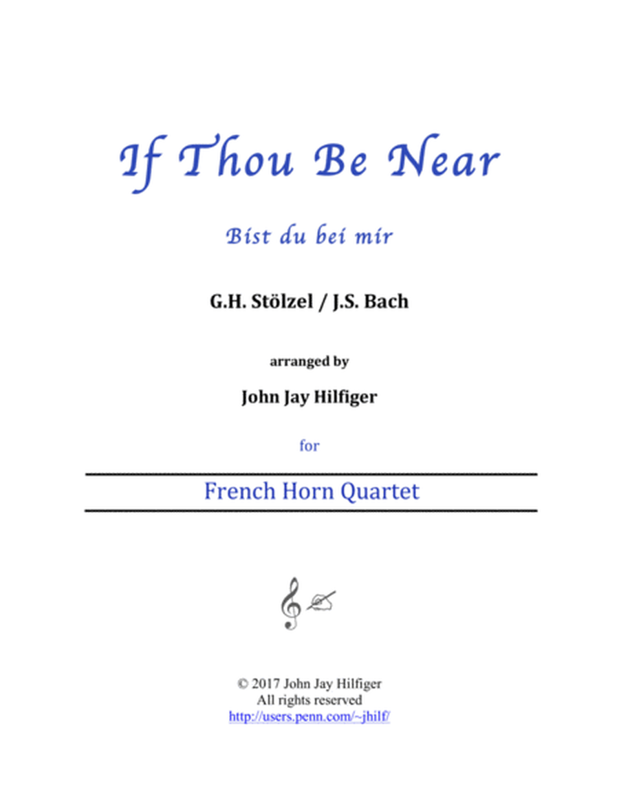 If Thou Be Near (Bist du bei mir) - horn quartet image number null
