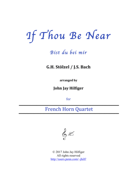 If Thou Be Near (Bist du bei mir) - horn quartet image number null