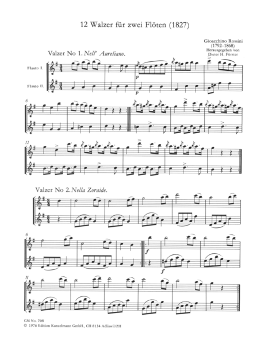 12 Waltzes for 2 flutes Flute Duet scores gallery preview page 2