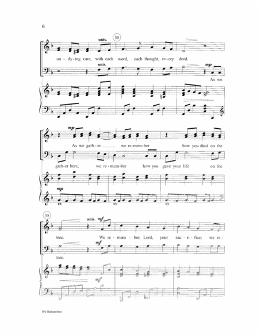 We Remember We Remember 4-Part scores gallery preview page 6