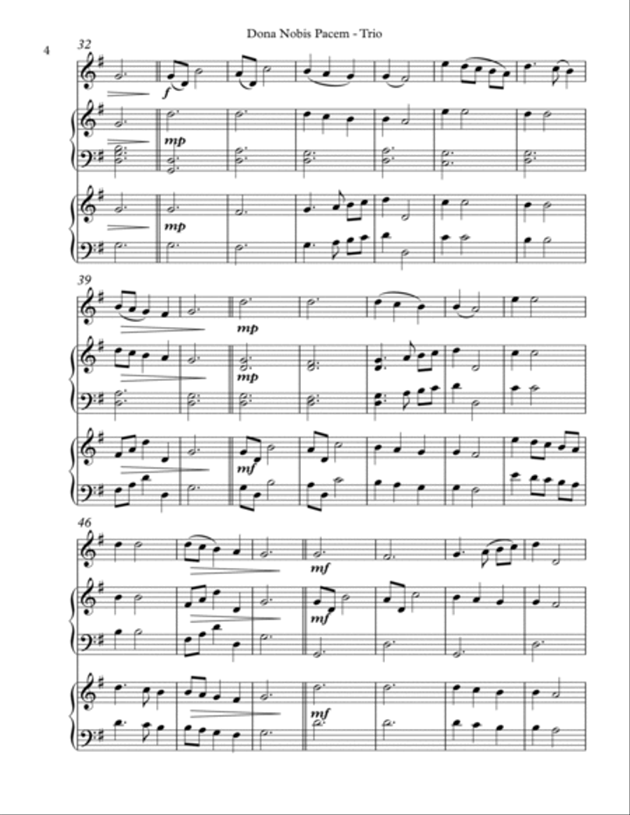 Dona Nobis Pacem, Trio for Flute, Harp, Piano image number null