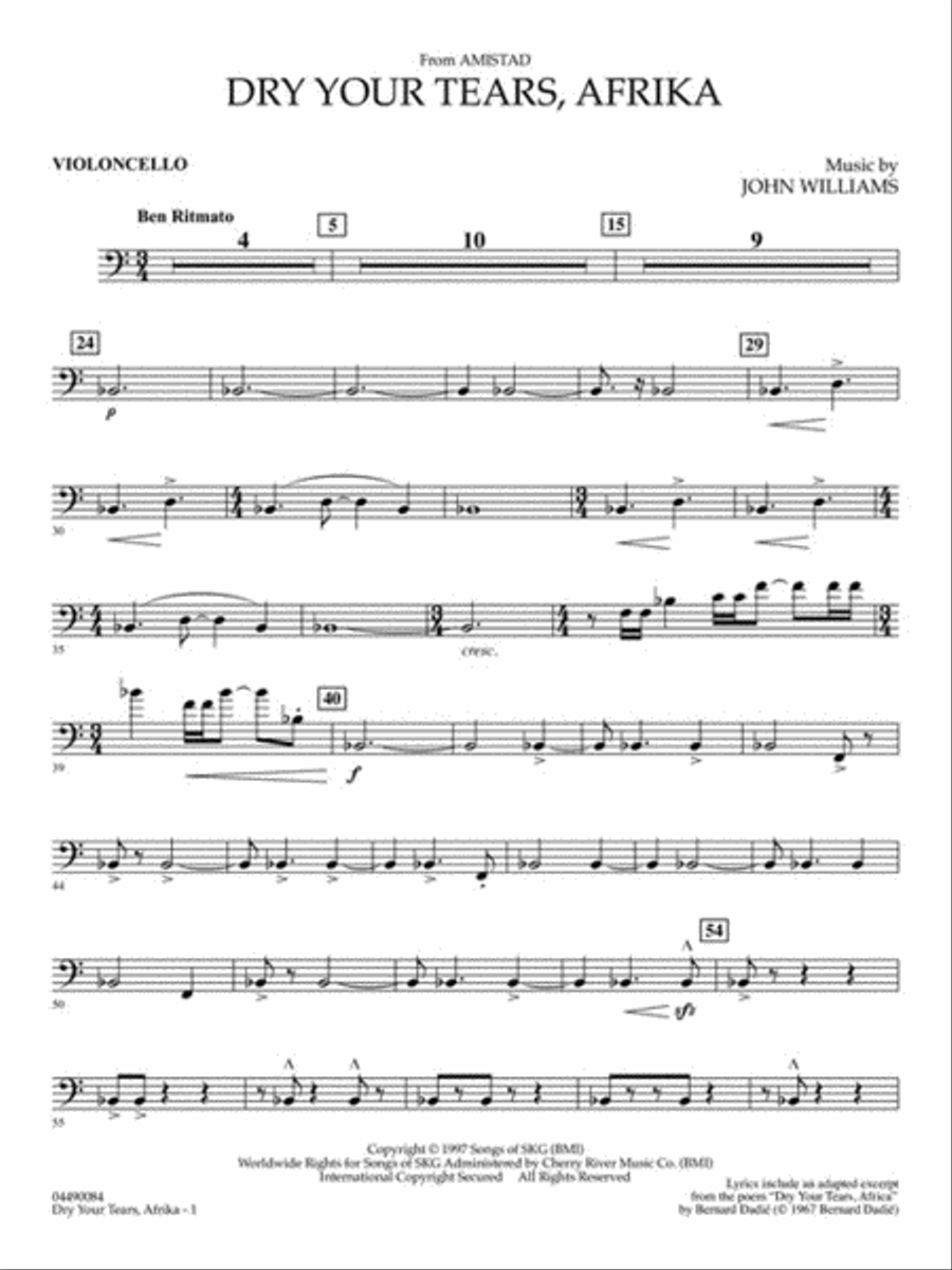 Dry Your Tears, Afrika (from Amistad) Choir scores gallery preview page 12
