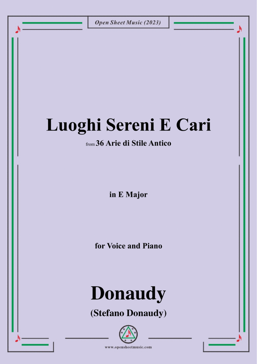 Donaudy-Luoghi Sereni E Cari,in E Major Voice scores gallery preview page 1