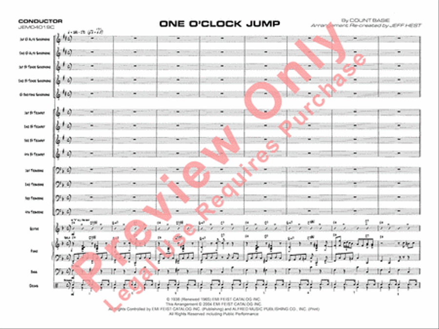 One O'Clock Jump One O'Clock Jump Jazz Ensemble scores gallery preview page 4