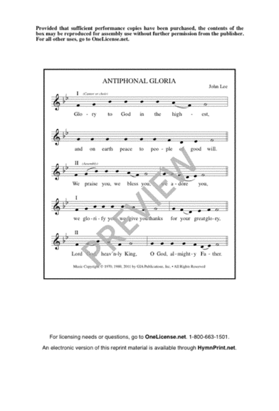 Antiphonal Gloria from "Congregational Mass," 1970 image number null