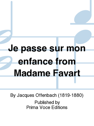 Book cover for Je passe sur mon enfance from Madame Favart