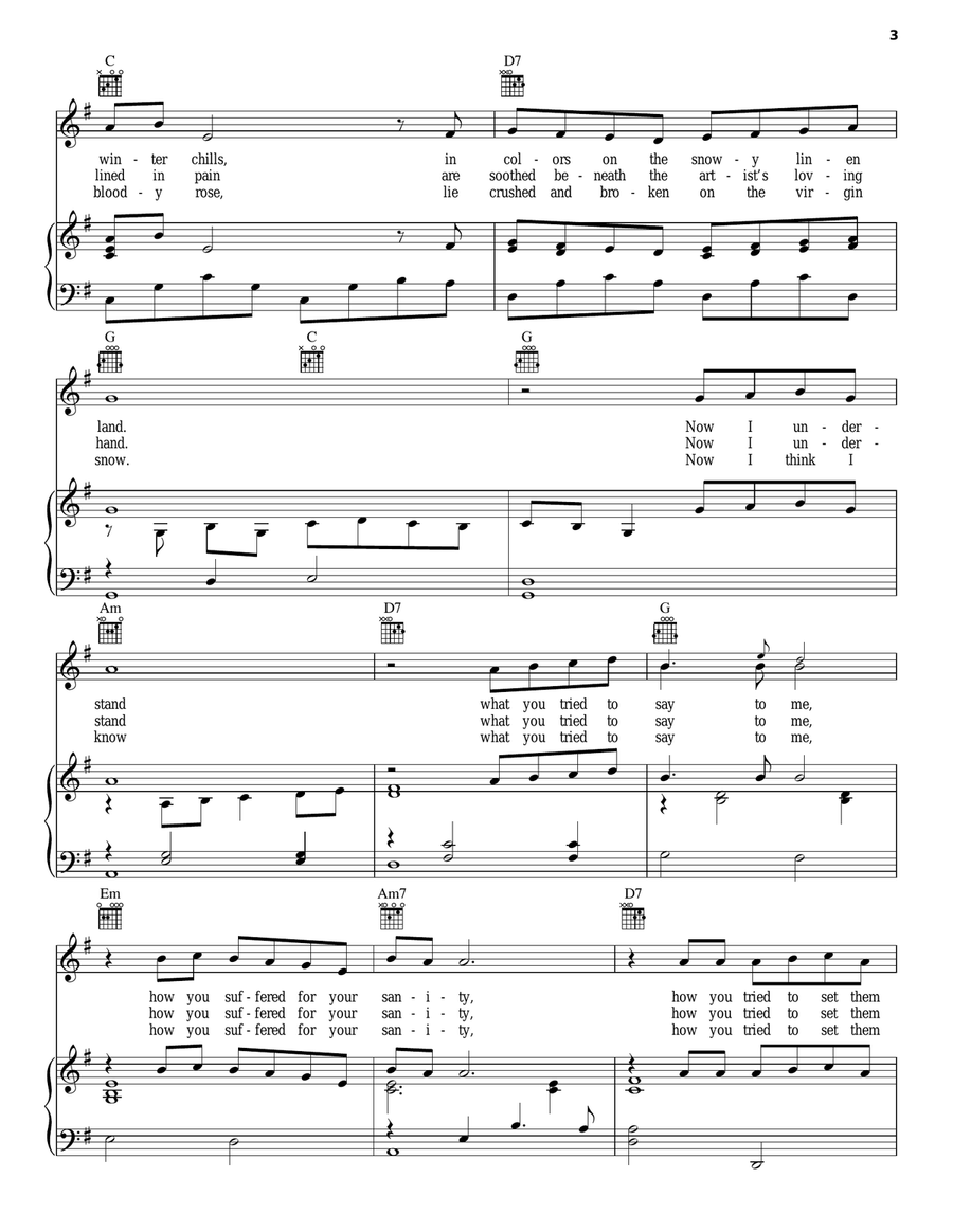 Vincent (Starry Starry Night) Piano, Vocal, Guitar scores gallery preview page 3