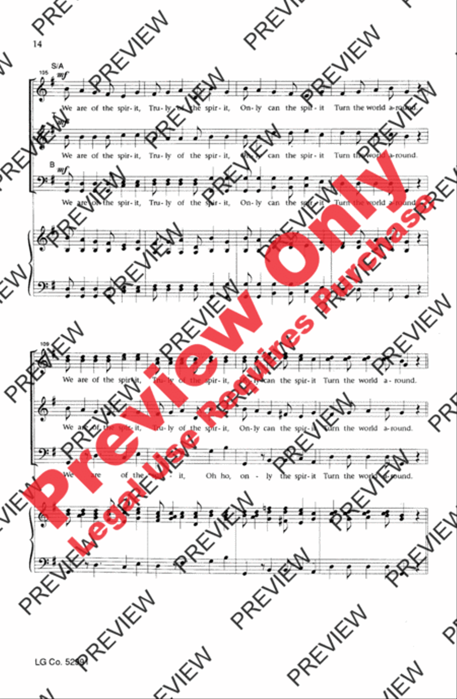 Turn the World Around 4-Part scores gallery preview page 13