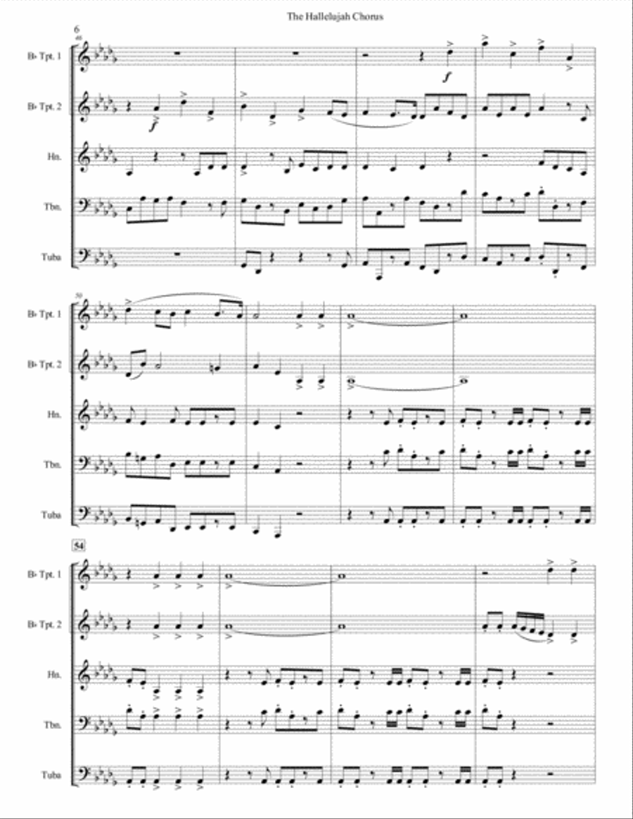 The Hallelujah Chorus for Brass Quintet The Hallelujah Chorus for Brass Quintet Brass Quintet scores gallery preview page 6