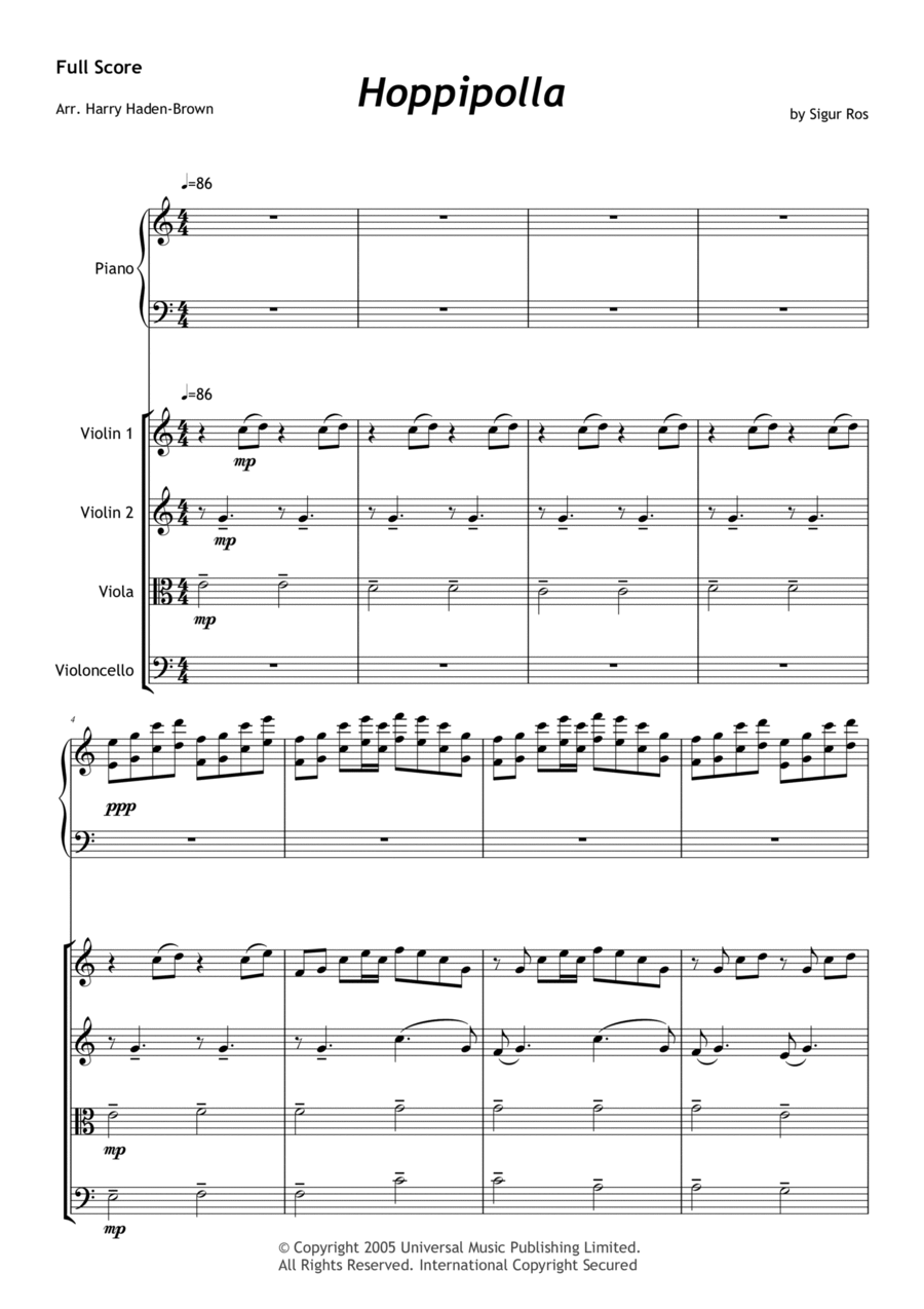 Hoppipolla Piano Quintet scores gallery preview page 1