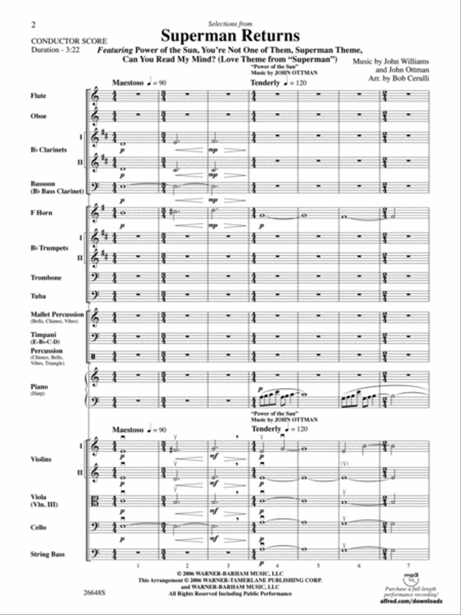 Superman Returns Full Orchestra scores gallery preview page 2