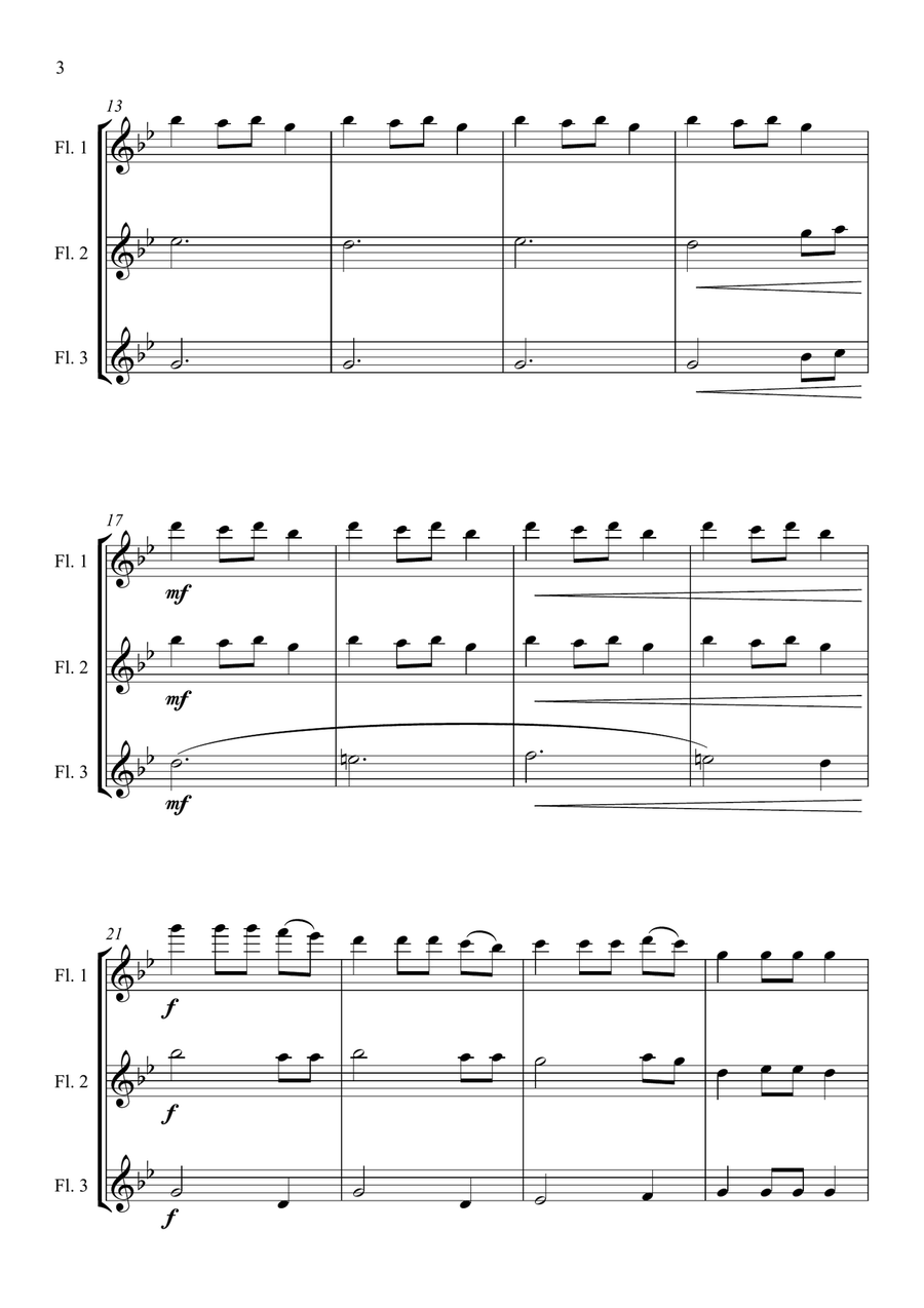 Carol of the Bells (Ukrainian Bell Carol) - Flute Trio Flute Trio scores gallery preview page 4