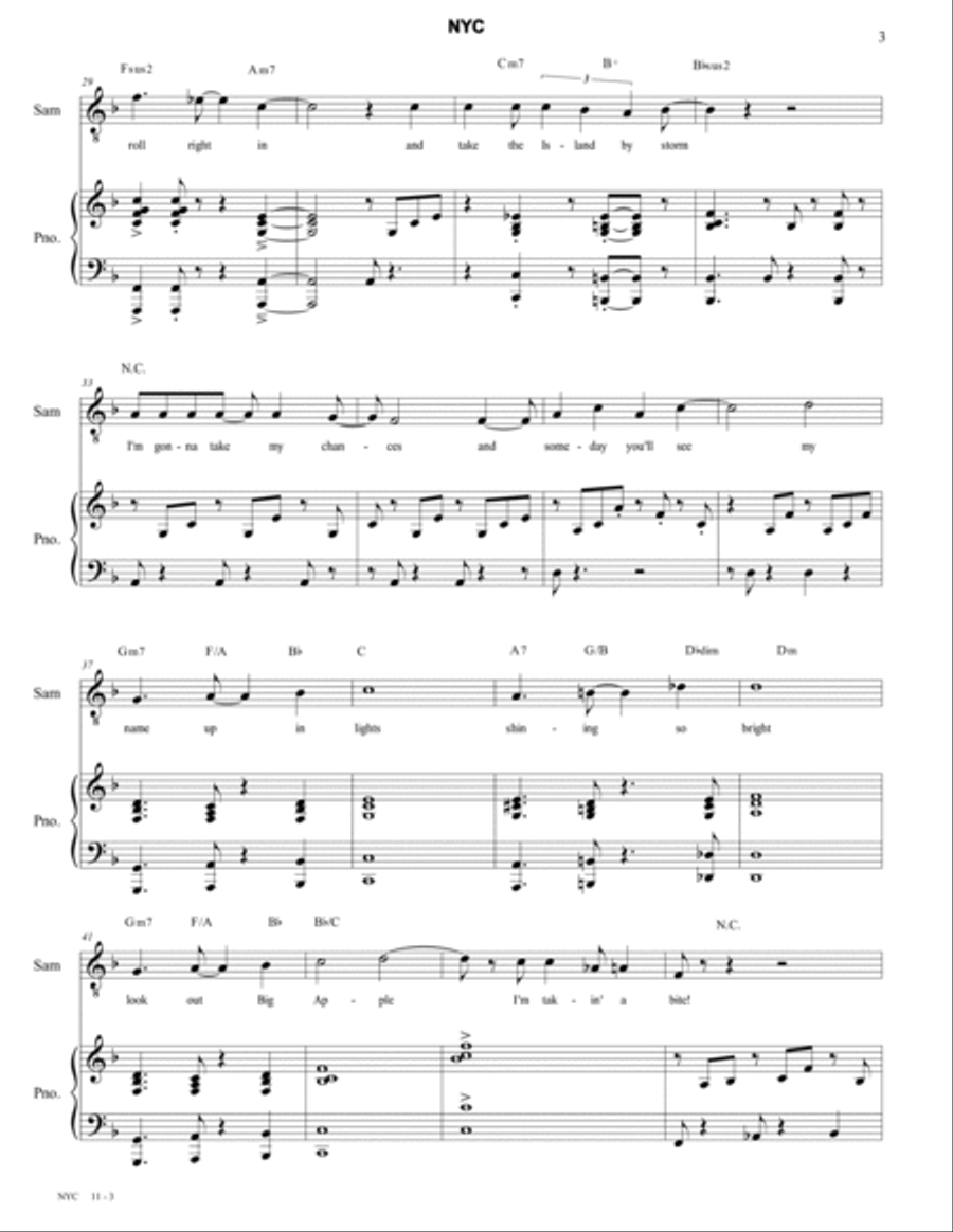 NYC (Moments - a song cycle) Tenor Voice scores gallery preview page 4