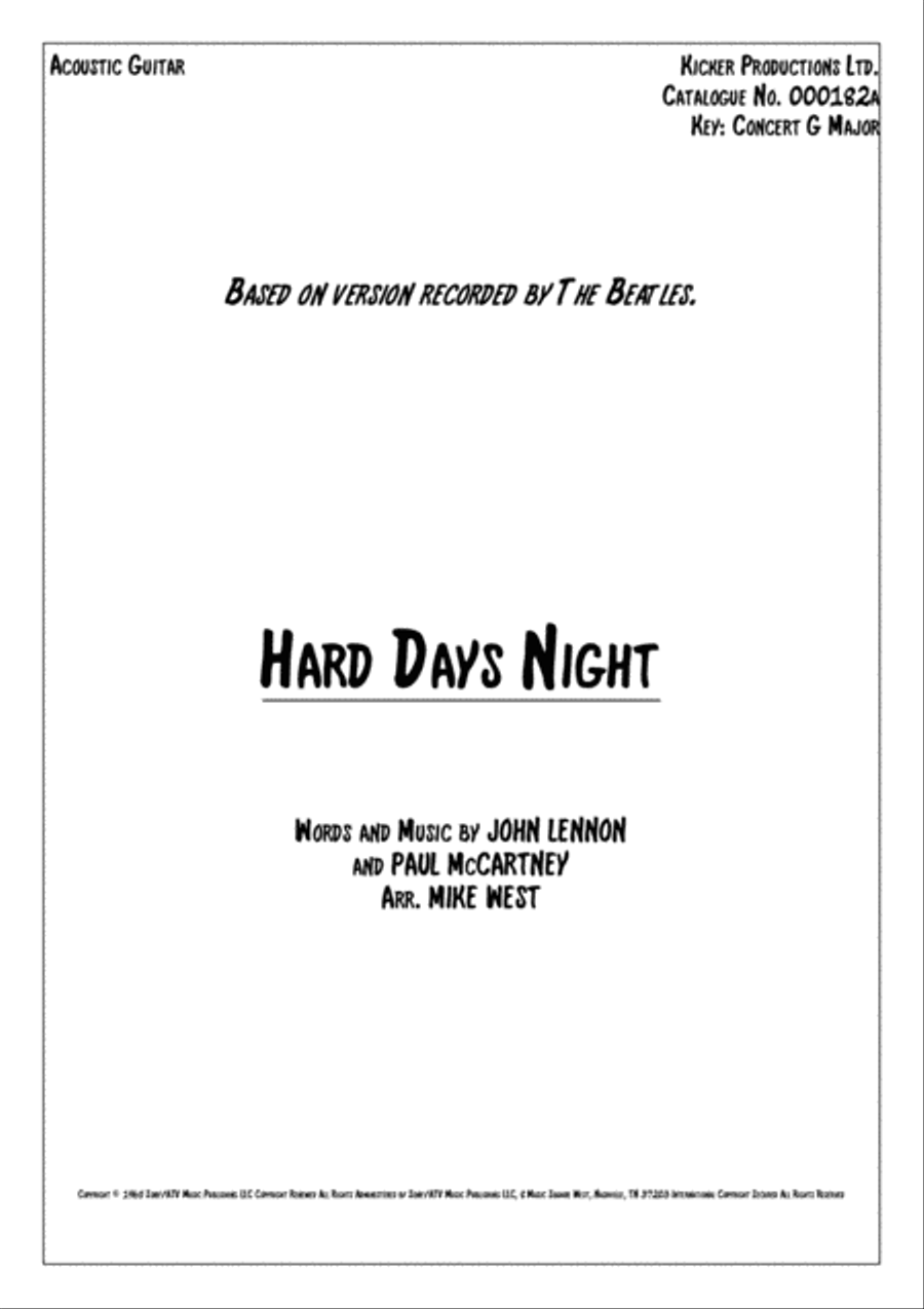 Another Hard Day's Night Small Ensemble scores gallery preview page 1