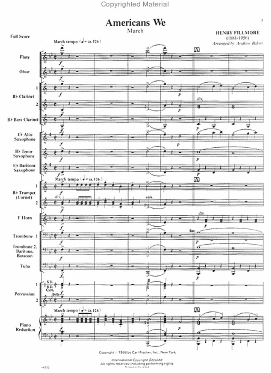 Americans We (March) Americans We (March) Concert Band scores gallery preview page 2
