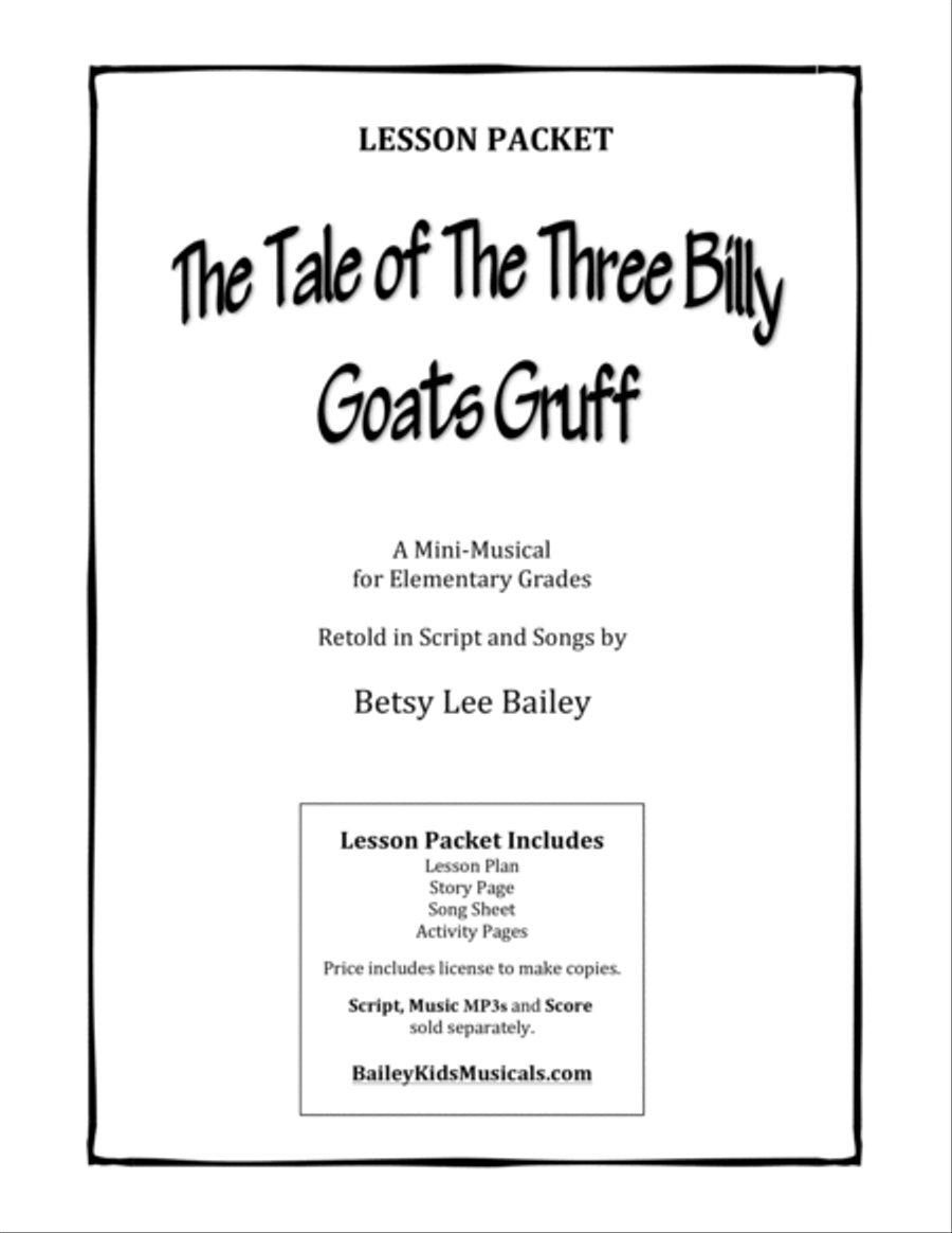 The Tale of the Three Billy Goats Gruff - Lesson Plans Packet