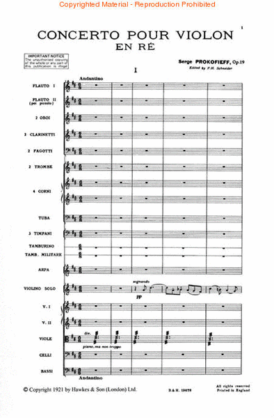 Violin Concerto No. 1 in D, Op. 19 by Sergei Prokofiev - Orchestra