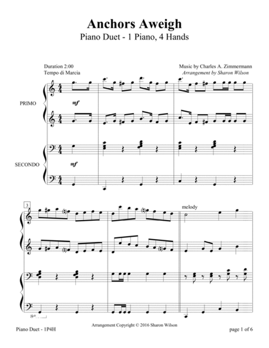 Patriotic Tributes (A Collection of Five Piano Duets for 1 Piano, 4 Hands) image number null