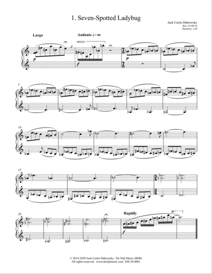 Spiders, Insects, and Bugs: Twelve Miniatures for Piano Piano Solo scores gallery preview page 3