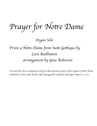 Book cover for Prayer for Notre Dame Organ Solo