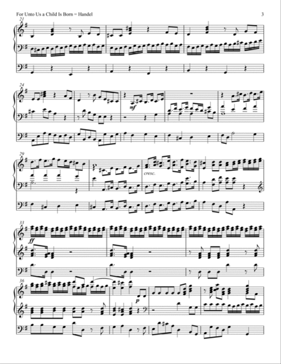 For Unto Us a Child Is Born Organ Solo scores gallery preview page 3