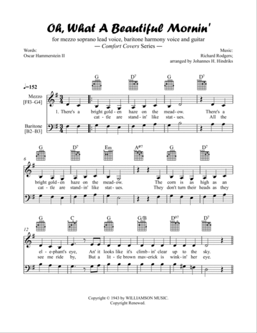 Oh, What A Beautiful Mornin' Piano scores gallery preview page 2