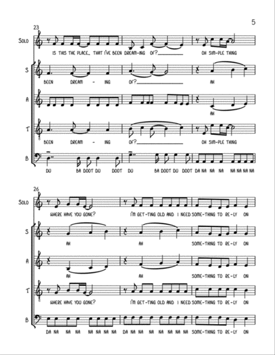 Somewhere Only We Know 4-Part scores gallery preview page 5