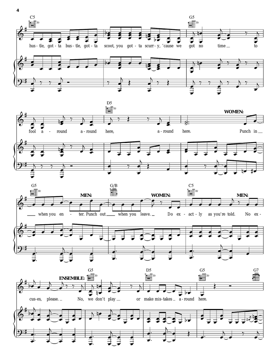 Around Here (from 9 to 5: The Musical) Piano, Vocal, Guitar scores gallery preview page 4