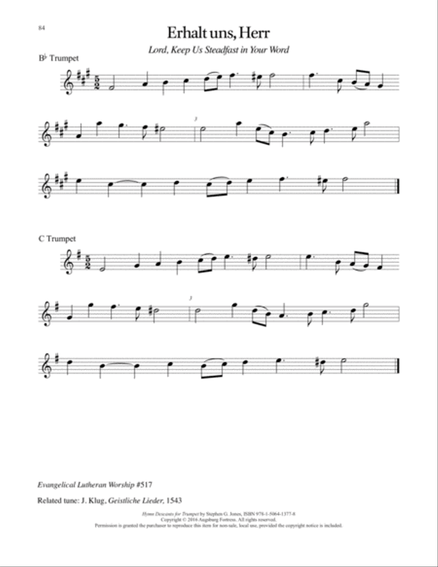 Hymn Descants for Trumpet C Trumpet scores gallery preview page 85