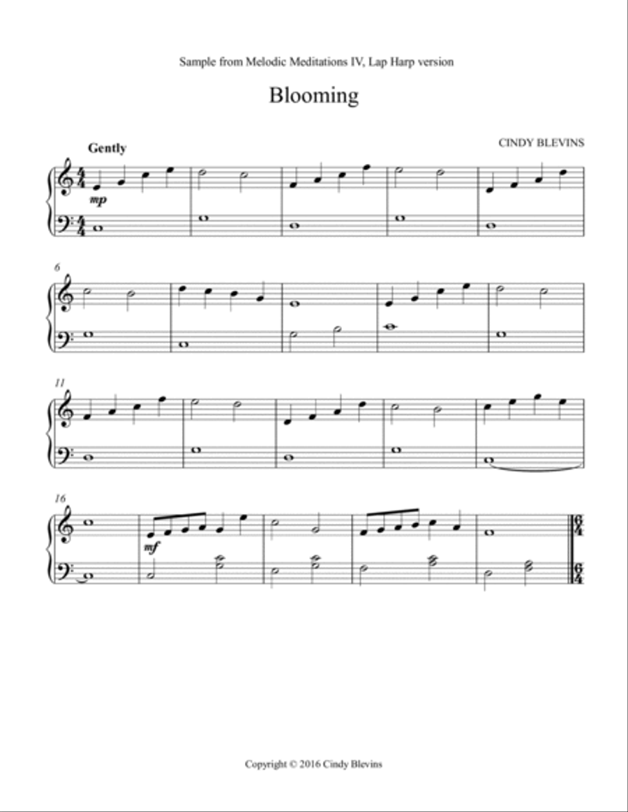 Melodic Meditations IV, 10 original solos for Lap Harp Lap Harp scores gallery preview page 2