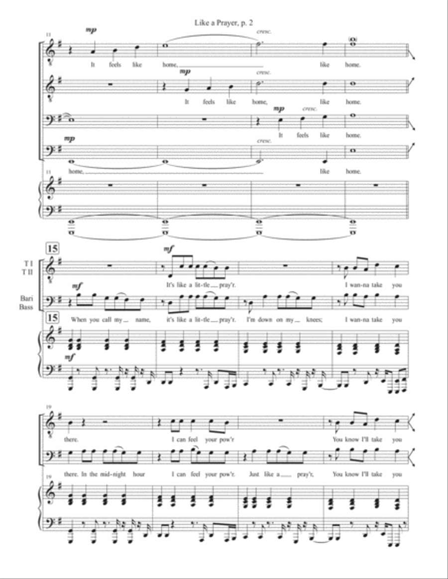 Like A Prayer TTBB scores gallery preview page 2