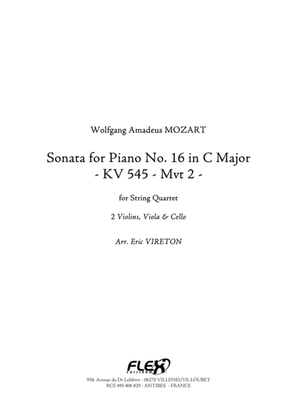 Book cover for Sonata for Piano No. 16 in C Major KV 545 - Mvt 2
