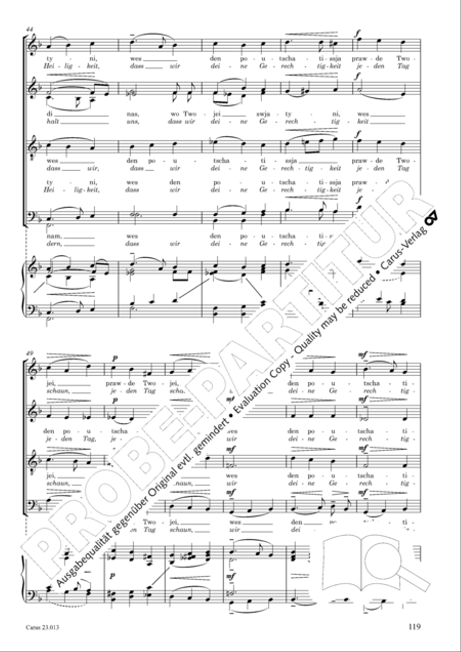 Liturgy of St. John Chrysostom op. 31 for mixed choir a cappella (Chrysostomos-Liturgie op. 31 fur Chor a cappella mit singbarem deutschem Text) A Cappella scores gallery preview page 141