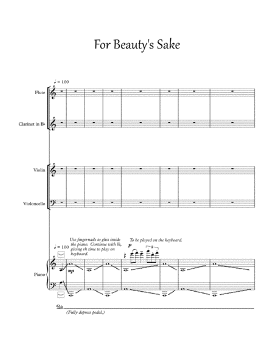 For Beauty's Sake Small Ensemble scores gallery preview page 1