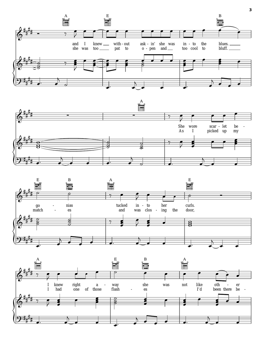 Scarlet Begonias Piano, Vocal, Guitar scores gallery preview page 3