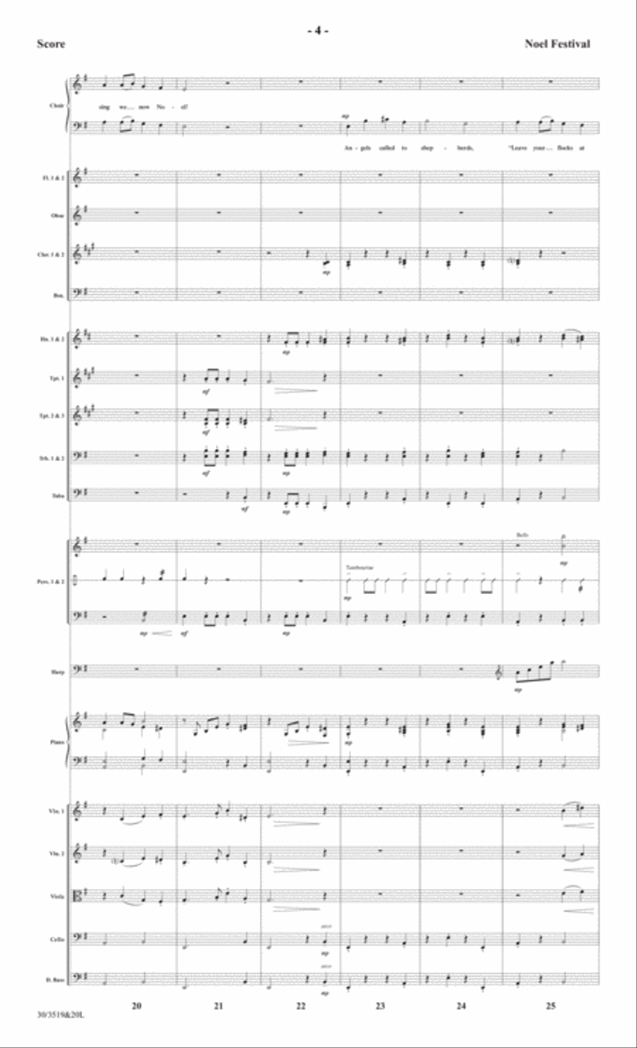 Noel Festival - Orchestral Score and Parts Choir scores gallery preview page 6