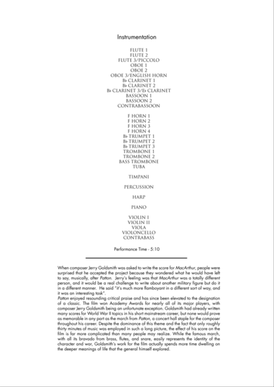 General's Suite Macarthur Patton - Score Only Full Orchestra scores gallery preview page 2