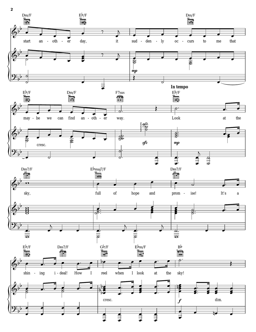 Look At The Sky Piano, Vocal, Guitar scores gallery preview page 2
