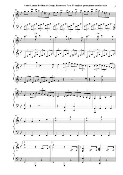 Anne-Louise Brillon de Jouy: Sonata no. 7 in Bb Major for piano or harpsichord
