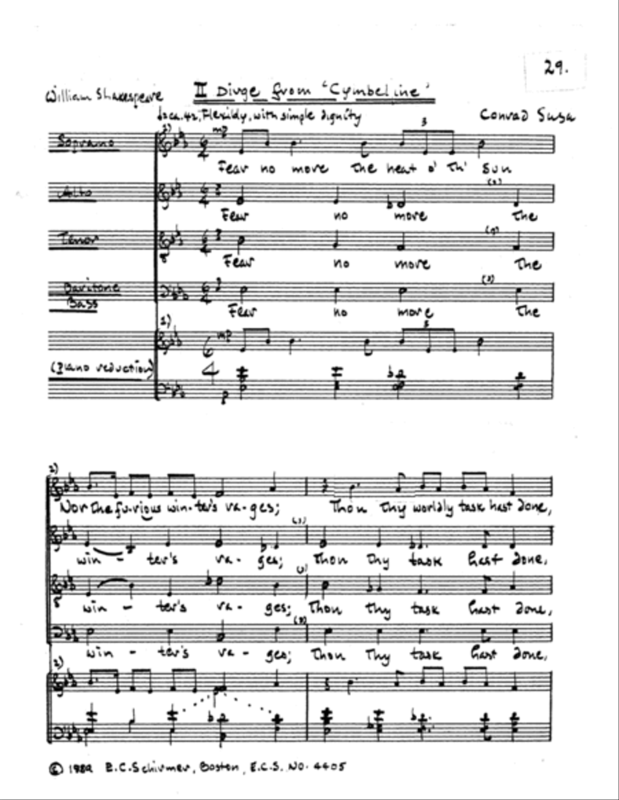 Three Charms from Shakespeare (Complete) 4-Part scores gallery preview page 16
