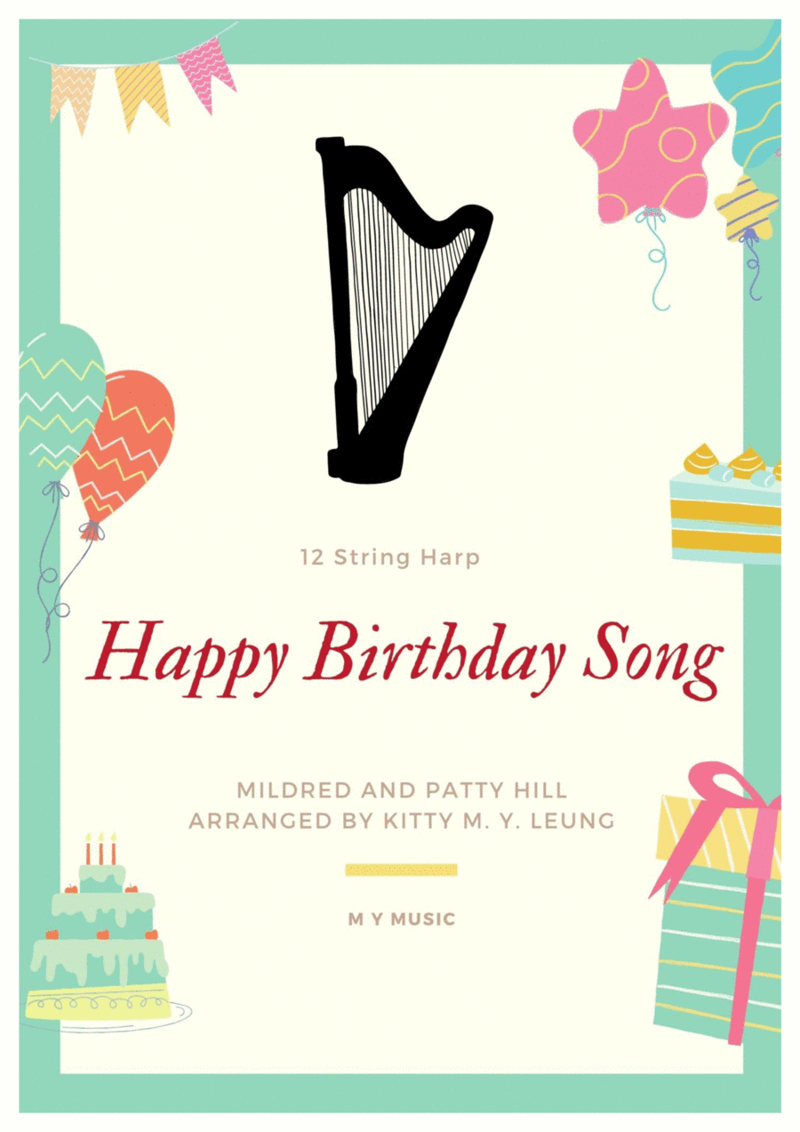 Happy Birthday Song - 12 String Harp Harp scores gallery preview page 1