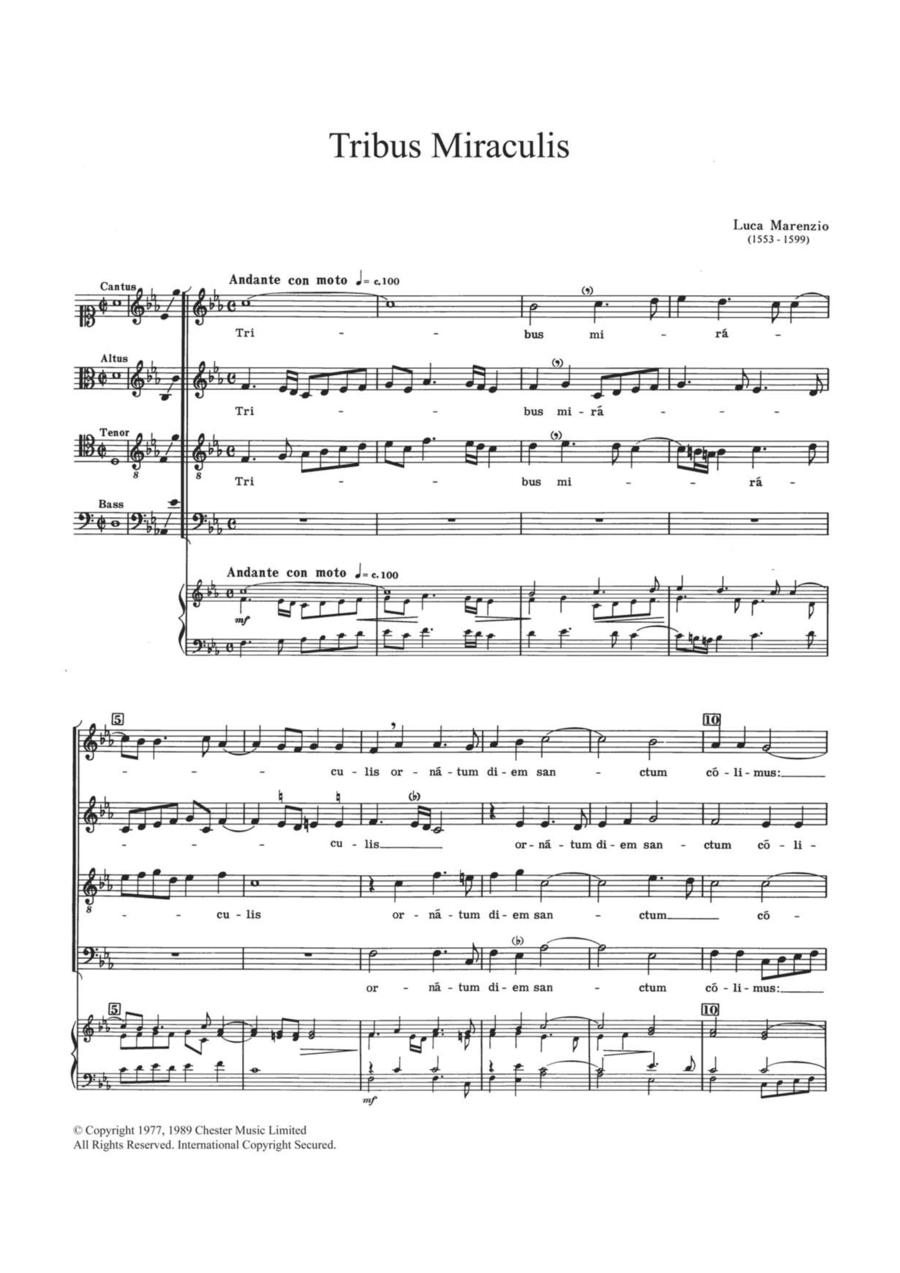 Tribus Miraculis Choir scores gallery preview page 1