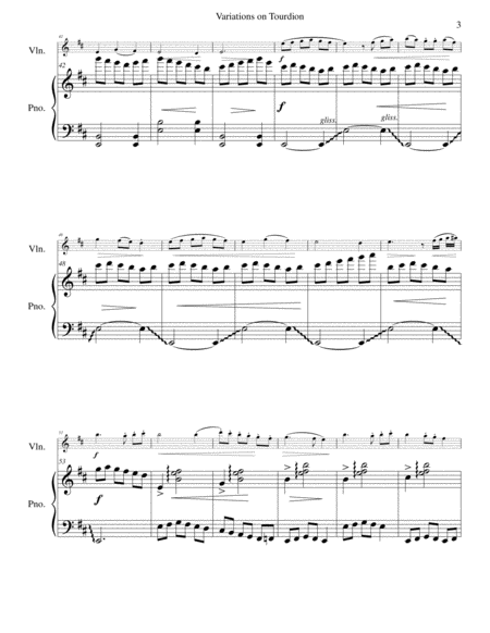 Tourdion (Quand je bois du vin clairet) for violin and piano﻿ image number null