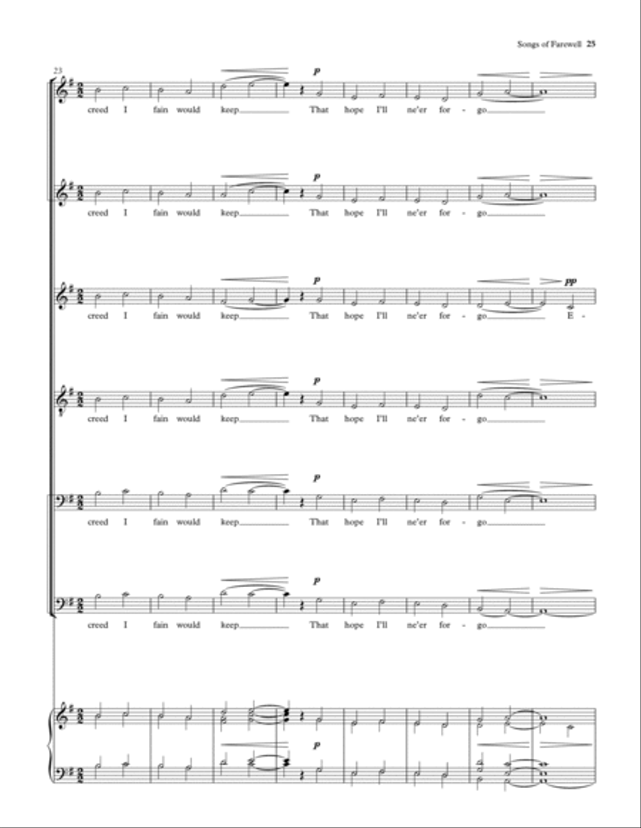 Songs of Farewell Divisi scores gallery preview page 26