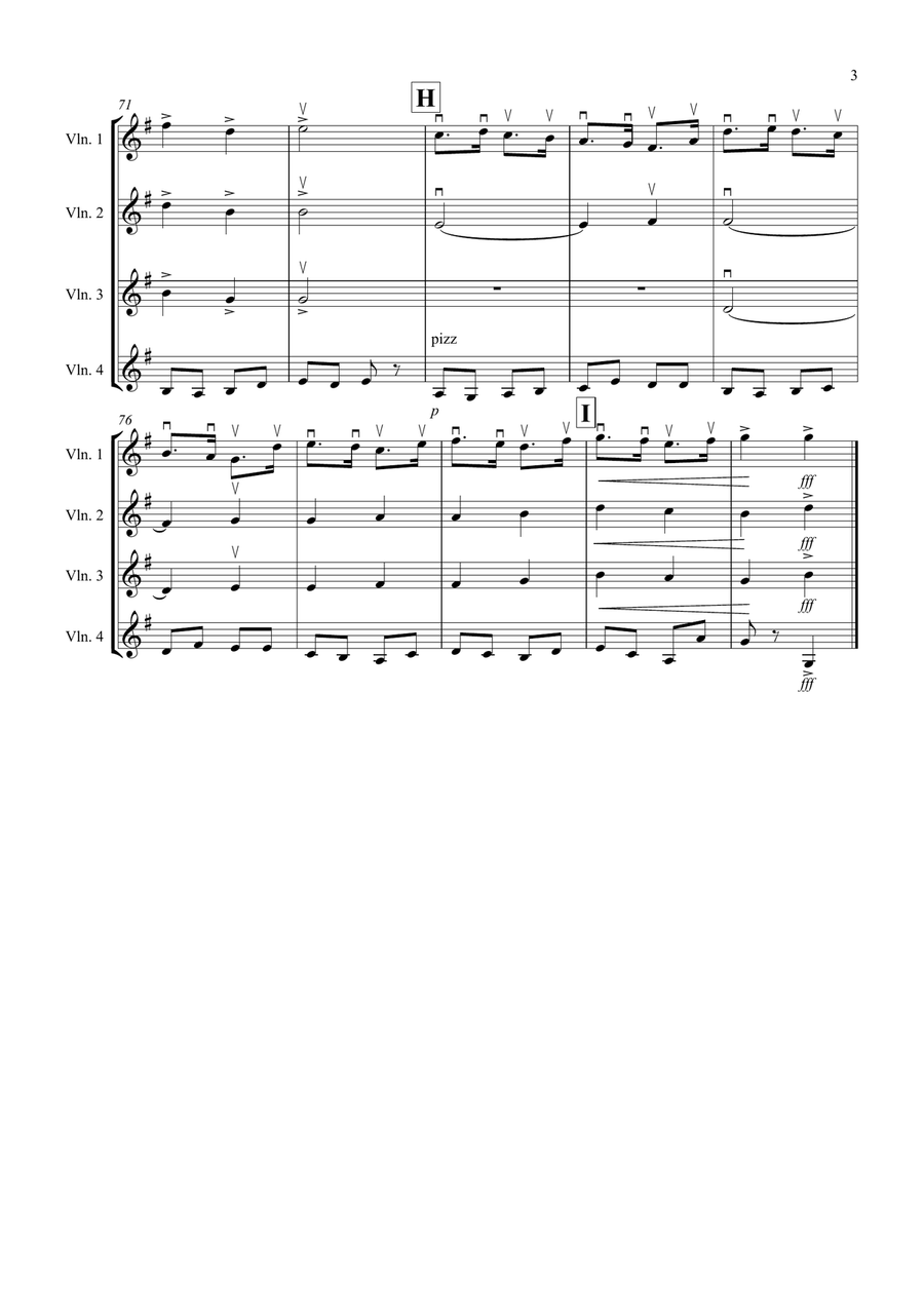 March (Fantasia from the Nutcracker) for Violin Quartet Violin Solo scores gallery preview page 3