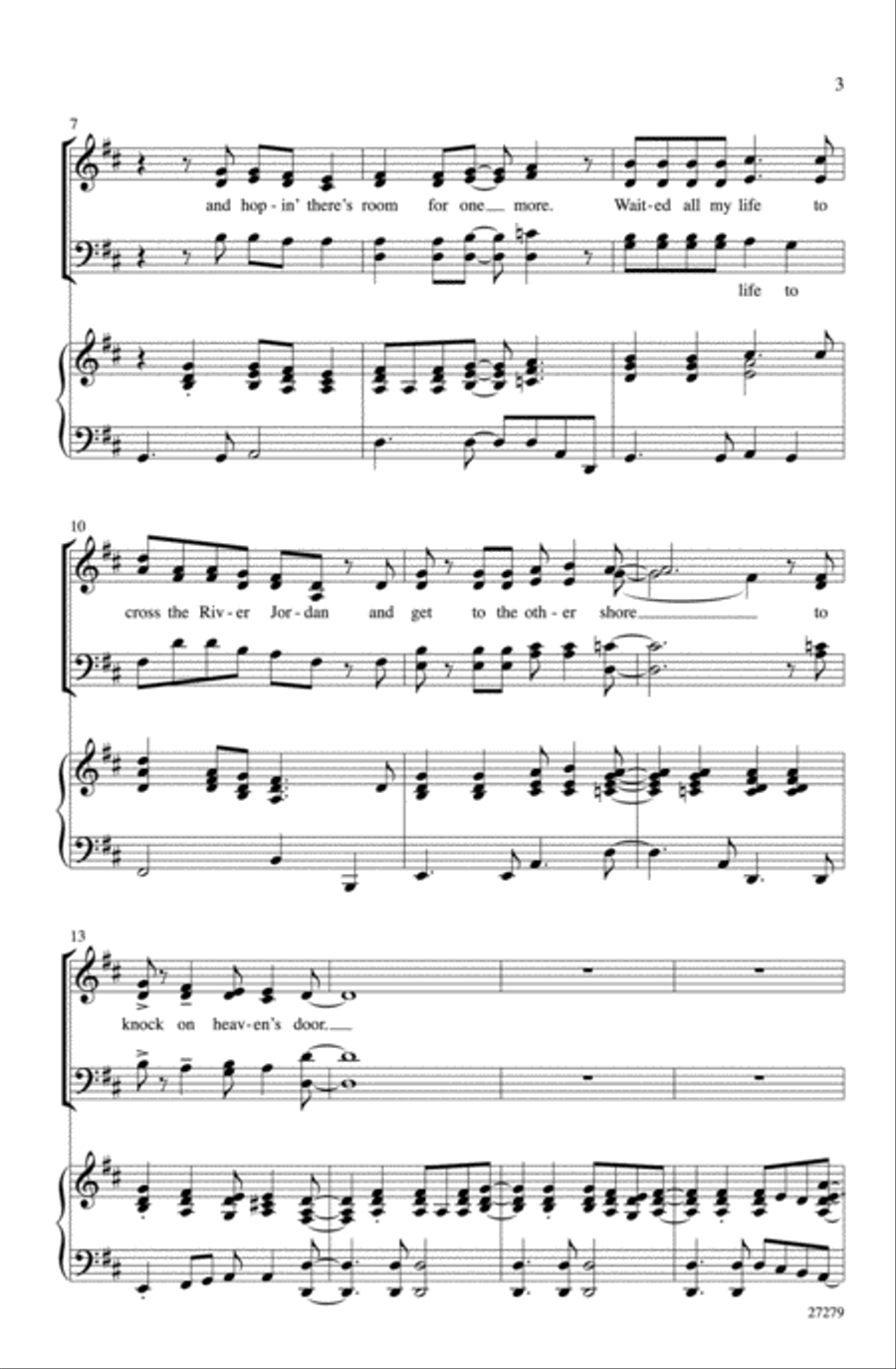 Walkin' On Up (To Heaven's Door) 4-Part scores gallery preview page 3